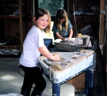 Kayla in the studio